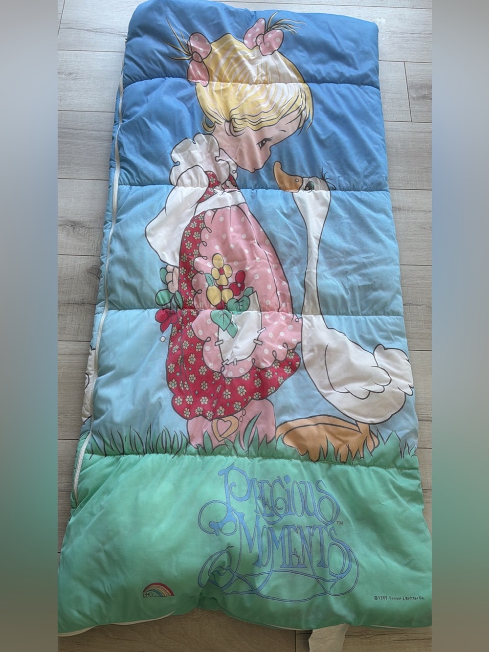 Vintage 1989 Precious Moments Sleeping Bag with Matching Storage Bag